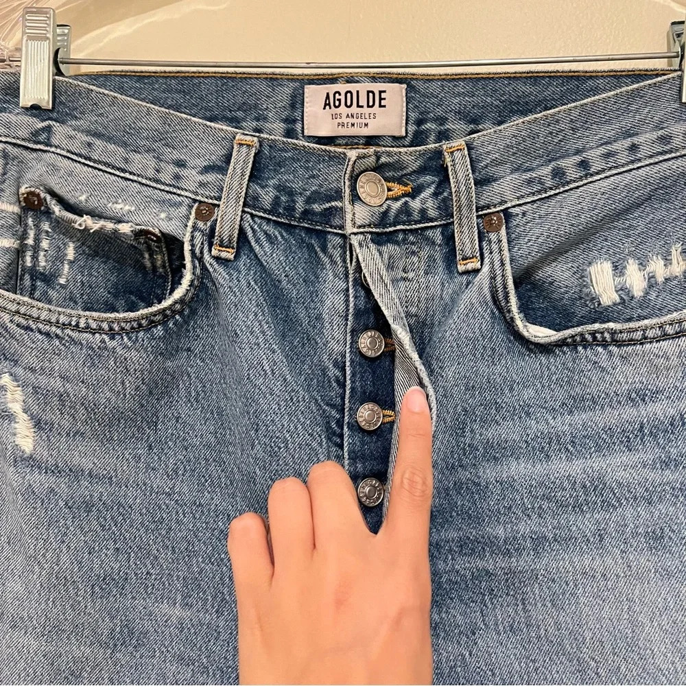 AGOLDE Baggy Waist High Waisted Straight Leg Classic Designer Denim Jeans 27 - Picture 4 of 7